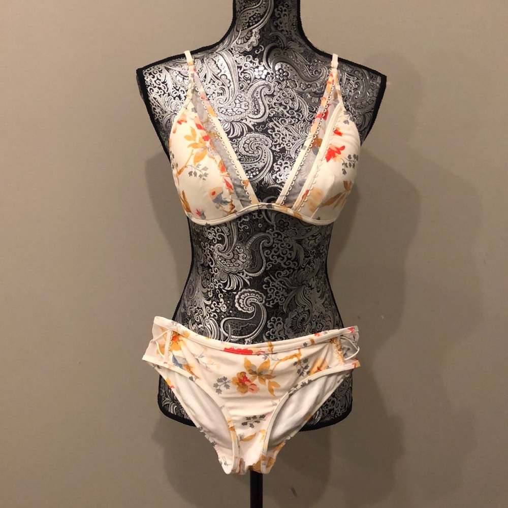 Zimmermann Cream Floral Bikini